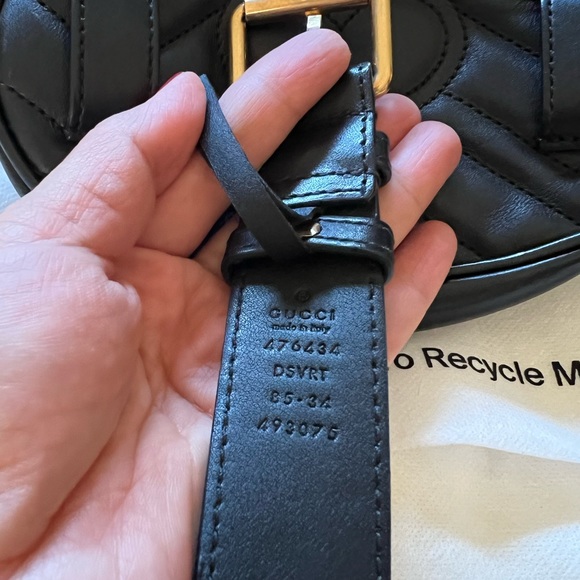 Gucci Marmont Matelasse Black Belt Bag - Picture 4 of 6